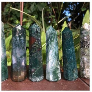 Ágata Musgosa Pulida Divina en Forma de Lápiz, Piedra Preciosa de Sanación Definitiva, para Conexión con el Amor, la Tierra y la Positividad, Cristal Terrestre Impresionante, Decoración Feng Shui - Product Image 6
