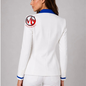 Newly designed Sorority Zeta Phi Beta Crest Embroidered White & Royal Blue Printed Lined Divine Nine Blazer & Coats - Product Image 4