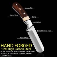 Couteaux de cowboy de qualité industrielle OEM à prix abordable avec étui en cuir - Couteau de boucher en acier raspé fait main de 8 pouces - Lame fixe EDC