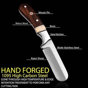Couteaux de cowboy de qualité industrielle OEM à prix abordable avec étui en cuir - Couteau de boucher en acier raspé fait main de 8 pouces - Lame fixe EDC - Product Image 4