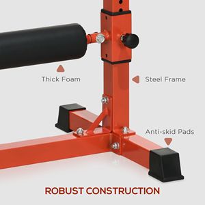 Support de Squat Bulgare Réglable sur 12 Niveaux pour Salle de Sport à Domicile, Rouleau de Squat Rouge pour Entraînement de la Force du Bas du Corps, Squat sur une Seule Jambe - Product Image 5