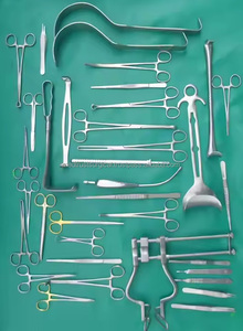 Ensemble d'instruments chirurgicaux de laparotomie de base de 108 pièces en acier inoxydable réutilisable, certifié ISO/CE, de haute qualité - Product Image 5