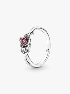 Bague ajustable pour femme, motif floral, plaqué or 18 carats et argent, pierre CZ rose, sertissage pavé élégant, bijou cadeau, design léger - Product Image 5