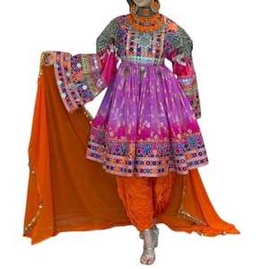 Vestido Afgano de Encaje de Alta Calidad para Mujer, Diseño Original Afgano Kuchi, Bordado Tradicional, Estilo Casual, Largo hasta la Rodilla, Vintage, Corte en A - Product Image 1