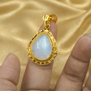 จี้รูปหยดน้ำมูนสโตนธรรมชาติ เงินแท้ 925 งานแฮนด์เมด ดีไซน์คลาสสิก ของขวัญเครื่องประดับสำหรับผู้หญิง ผู้ชาย และทุกเพศ - Product Image 6