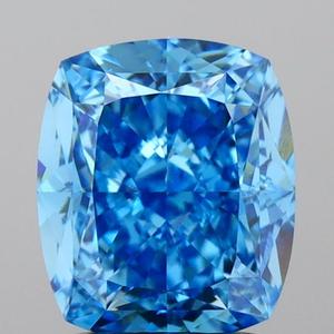 Diamant de laboratoire CVD de 2,08 ct, bleu vif fantaisie, VS1, taille excellente, taille coussin modifiée, brillant, certifié IGI - Product Image 1