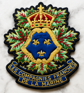 DE LA MARINE CANADIAN BADGE With Anchor And Laurel Wreath <b>Sew</b>-On Fabric Patch For Uniform Garment - Product Image 4