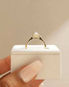 Anillo de Compromiso de Lujo para Aniversario de Boda, Chapado en Rodio, con Moissanita, Regalo de Joyería - Product Image 3