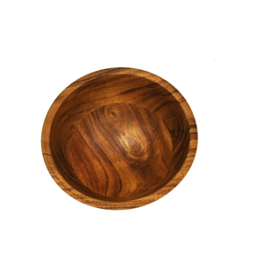 Eco-Friendly Acacia Wood 1 Piece round shape Serving Bowl Stylish for Fruits Snacks Salads and Rice Dining <b>Table</b> use - Product Image 1