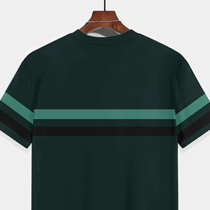 <b>Green</b> Striped Short Sleeve T-<b>Shirt</b> for Boys Casual Knitted Cotton Top Kids Wear Regular Fit - Product Image 6
