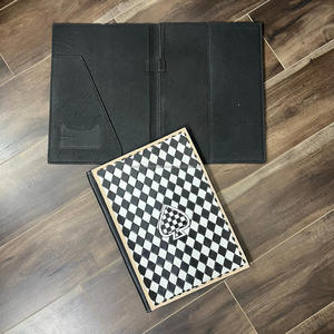 Nouvel arrivage de classeur de documents A4 en cuir usiné à la main, design à carreaux de luxe, classeur en cuir véritable, dossier de réunion de bureau - Product Image 6