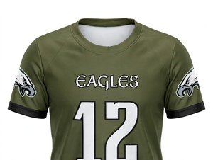 Maillot de football vert olive personnalisé par sublimation, vente en gros, usine OEM, vêtements de sport athlétiques à manches courtes, uniforme d'équipe, haut de gamme - Product Image 3