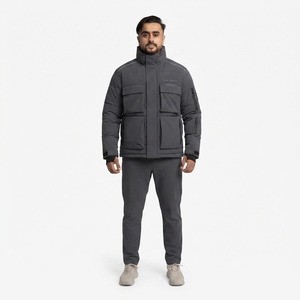 Custom <b>Techwear</b> Men's Waterproof Zipper Puffer <b>Jacket</b>-Futuristic Down Coat for Winter-B2B Supplier - Product Image 1