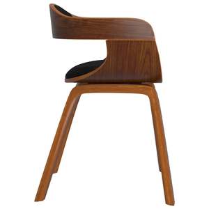 Ensemble de 4 chaises de salle à manger en bois naturel et noir, style mid-century moderne, revêtement en similicuir pour salle à manger - Product Image 5