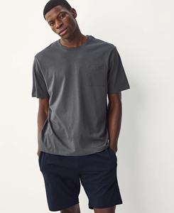 2 Piece Men's Crew Neck Short Sleeve T-Shirt <b>Set</b> Solid Color <b>Knitted</b> Cotton Casual Summer Wear With Front Pocket 2026 Wholesale - Product Image 1