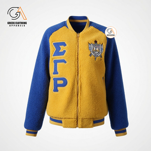 Chaqueta Universitaria de Calidad Profesional para Capítulos de Sigma Gamma Rho, Forro Polar Transpirable de Alto Gramaje, Manga Larga, Cierre de un Solo Botón, Tallas Grandes - Product Image 1