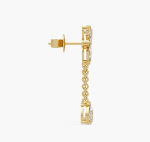 Boucles d'oreilles tendance Betterstar en diamant plaqué or, taille poire, certifiées IGI, cultivées en laboratoire, pour femme - Bijoux d'anniversaire et de mariage - Product Image 3