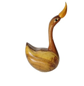 Statue d'oiseau en bois faite à la main, en forme de canard, décoration rustique, écologique, en bois naturel, ornement de table, artisanat artisanal, souvenir, cadeau - Product Image 1