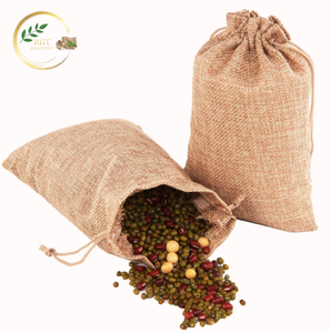 Sacs d'emballage en jute multi-usages avec poignées renforcées pour les courses, la vente au détail et le stockage - Product Image 2