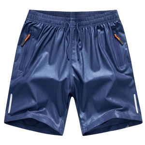 Top Most Demanded men's Lightweight Breathable Fabric Shorts Solid Navy Blue Color Slim Fit Shorts At Chap Prices - Product Image 1