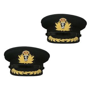 Professional Ceremonial Cap Gold Rope Trim Black Visor Metal Emblem Formal Dress Headwear Wholesale - Product Image 2
