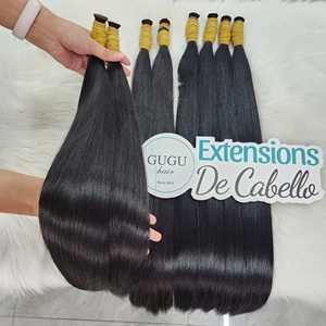 Precio al por mayor: Extensiones de cabello virgen 100% vietnamita de primera calidad, liso natural, a granel, 16-32 pulgadas, súper doble densidad. - Product Image 4