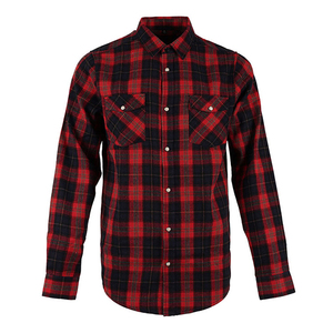 <b>Men's</b> Red Black Plaid <b>Flannel</b> <b>Shirt</b> Full Sleeve Turn-down Collar Casual Winter 100% Cotton Long Sleeve <b>Shirts</b> - Product Image 4