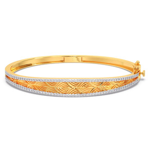 Pulsera de diamantes Leaf Link con marco delgado de oro amarillo y diseño central botánico fluido - Product Image 2