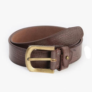 Cinturón de Cuero Casual para Hombre con Diseño de Pintura a Mano Personalizada, Textura Marrón, Hebilla de Latón Antiguo, Suministro de Fábrica - Product Image 2