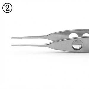 Pinzas Castroviejo de Alta Calidad, Punta Fina de 0.3mm, Pinzas Quirúrgicas Oftálmicas de Acero Inoxidable, Instrumento para Cirugía Ocular y Microcirugía - Product Image 4