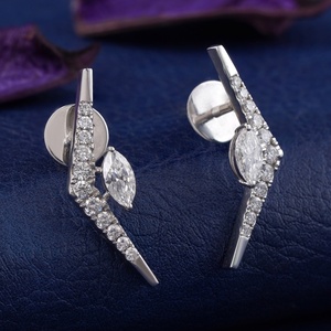 0.94 CT Marquise Lab Grown Diamond Drop Earrings 14K White Gold Prong VVS1 Clarity Cushion Princess Cut Yellow Gold Jewelry - Product Image 3
