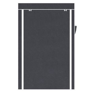 Organizzatore per Armadio Pieghevole Grigio da 64 Pollici, Scaffali Portabili per Vestiti, Scarpe e Borse, Cassetti in Plastica e Tessuto - Product Image 2