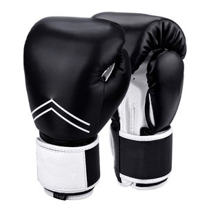 Gants de boxe en cuir noir avec fermeture Velcro, fabricant de gants de boxe haut de gamme, fournisseur en gros de gants de boxe, sur mesure - Product Image 4