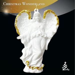 New Design Style Christmas New Year Decoration Matt <b>White</b> Gold <b>Paint</b> Clear Champagne Gold <b>Glitter</b> Acrylic Angel Ornament - Product Image 2