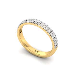 Anillo de Diamante Cultivado en Laboratorio con Corte Redondo de Lujo Eternal Grace en Oro con Acabado Chapado en Oro de 10K para Mujer - Product Image 2