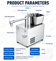 Machine à crème fouettée automatique professionnelle, distributeur de crème pour pâtisserie, crème pour choux, gâteaux, desserts, équipement de pâtisserie