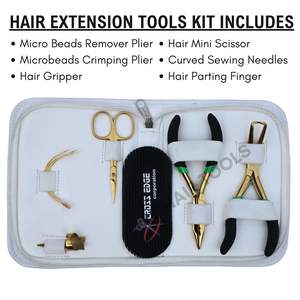 Kit de herramientas todo en uno para extensiones de cabello con alicates para remover microperlas, agujas de coser, tijeras de corte y accesorios. - Product Image 2