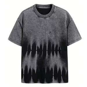 T-shirt ample et décontracté pour homme en coton tricoté 100% avec effet délavé, style streetwear, confortable pour le quotidien - Product Image 1