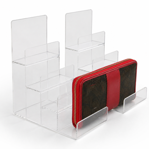 Présentoir moderne en acrylique transparent et contreplaqué pour lunettes et sacs à main avec logo gravé, facile à assembler, idéal pour les grands centres commerciaux - Product Image 2