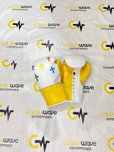 Ensemble de boxe personnalisé de qualité supérieure en cuir véritable, design croix chrétienne élégante, ensemble professionnel de combat MMA et de kickboxing. - Product Image 3