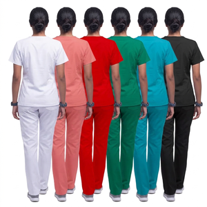 Custom Logo Breathable Nursing <b>Scrubs</b> Set Woven Hospital Uniforms for Men Women for Dental Salon Beauty Nurse Work <b>Clothes</b> - Product Image 2