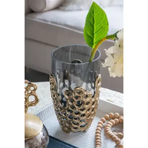 Modern Sculptural Iron Flower <b>Vase</b> Artistic Interior Styling Eco-Friendly Coastal <b>Decor</b> Zahid Exports Bulk Export - Product Image 3