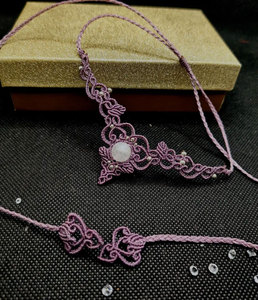 Collier en macramé plaqué argent fait main avec perle en pierre naturelle taille émeraude sertie clos, idéal pour cadeau, vente en gros de bijoux - Product Image 4