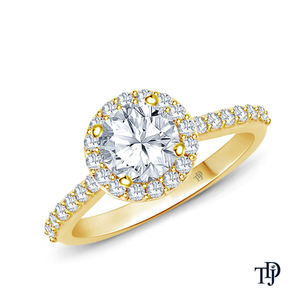Anillo Moderno de Oro de 18K con Halo y Diamantes Naturales, Colección de Joyería al por Mayor y Menor, Personalizable OEM - Product Image 3