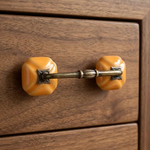 Handmade Modern Ceramic <b>Knobs</b> Antique <b>Brass</b> Door Cabinet Bridge Handle Pull Kitchen Bedroom Bathroom Hardware Fittings Beads Art - Product Image 1