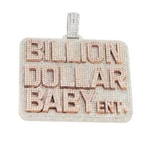 Colgante de Moissanita Iced Out Billion Dollar Baby, Plata 925 Bañada en Oro Rosa, Amuleto Temático, Joyería de Lujo Estilo Hip Hop para Hombre - Product Image 5