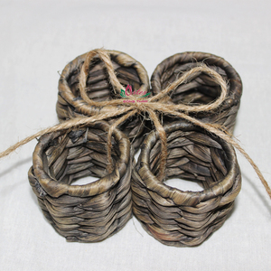 Juego de Anillos para Servilletas de Jacinto de Agua y Seagrass Tejidos a Mano, Decoración de Mesa Bohemia Ecológica, Cocina, Vietnam Artex Dong Thap - Product Image 4