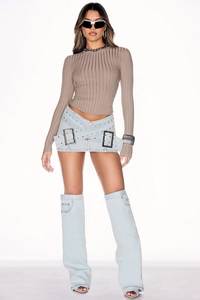 <span class=keywords><strong>Jupe</strong></span> en <span class=keywords><strong>jean</strong></span> <span class=keywords><strong>micro</strong></span>-mini asymétrique Y2K pour femme, taille haute, déchirée, délavage clair, style portefeuille - Product Image 5