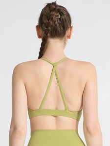 Soutien-gorge de sport pour femme, coupe courte, dos en Y, pour yoga et course, avec coussinets amovibles, sans armatures, en tissu interlock lisse, personnalisable - Product Image 4