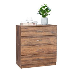 Cómoda Contemporánea de MDF con 4 Cajones y Acabado en Color Vintage, Extensible, para Dormitorio, Sótano, Casa de Campo o Apartamento - Product Image 6